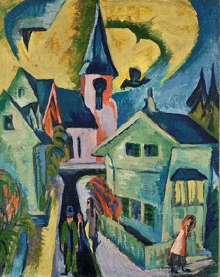 Ernst Ludwig Kirchner Konigstein with red church Spain oil painting art